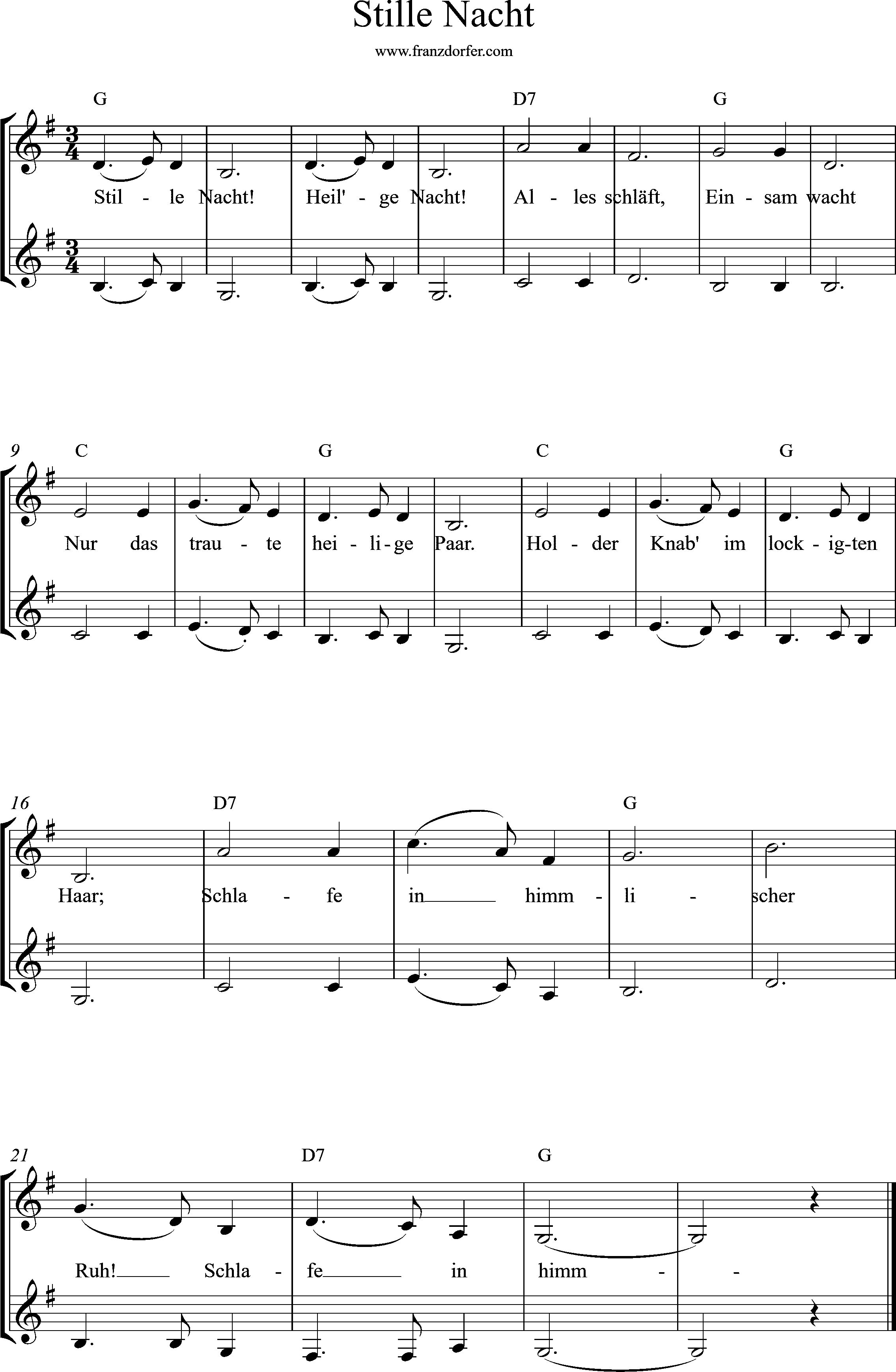 G-Dur, Trompete, Stille Nacht